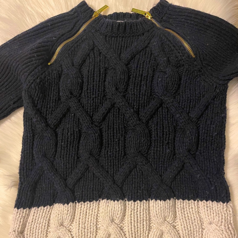 Size Medium Michael Kors blue and white sweater